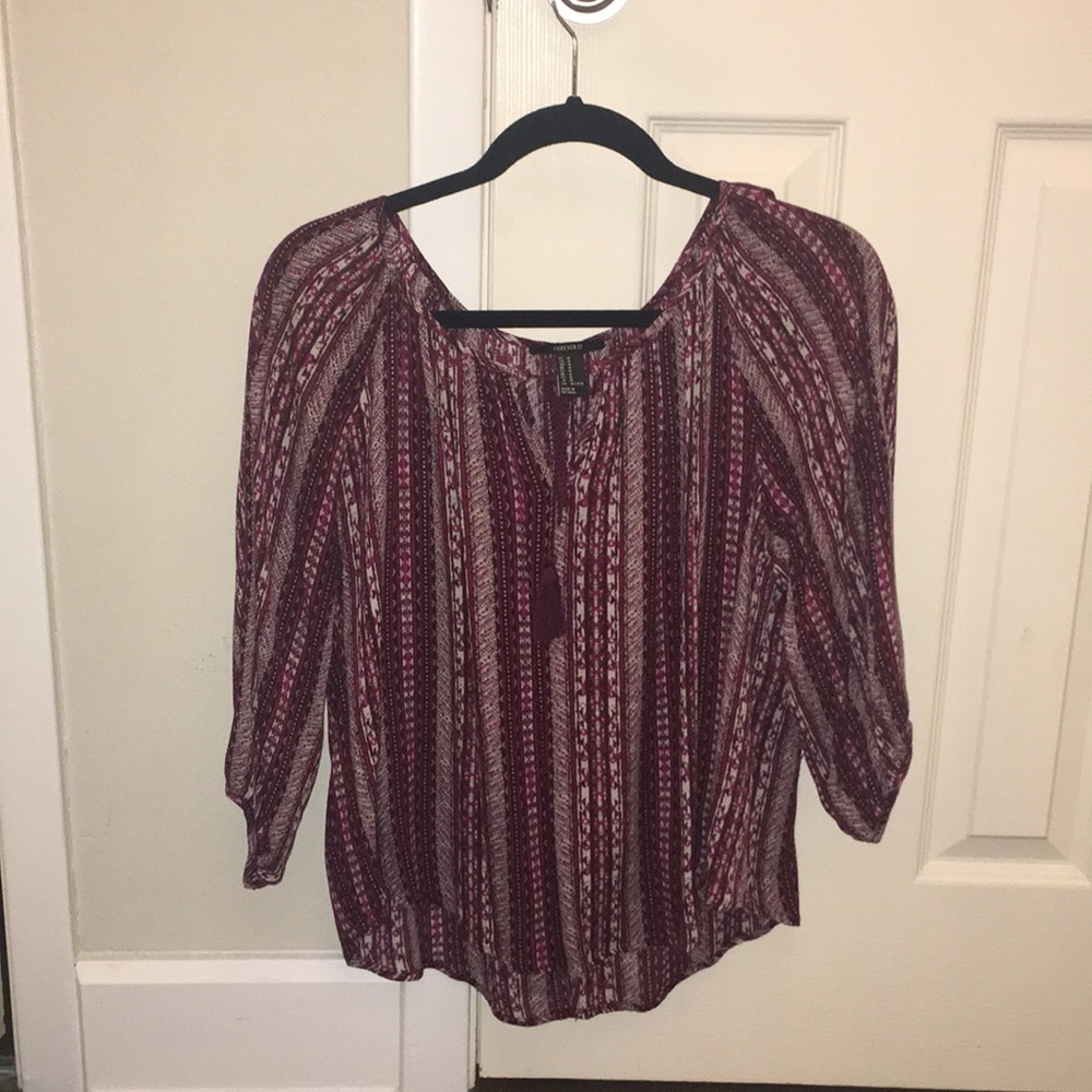 pink paisley patterned forever 21 blouse size M